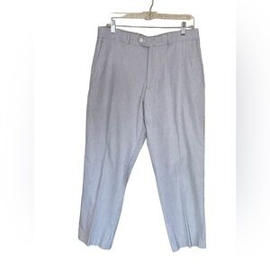 Alan Flusser Blue and White Striped Seersucker Pants 100% Cotton Size 34/30‎
